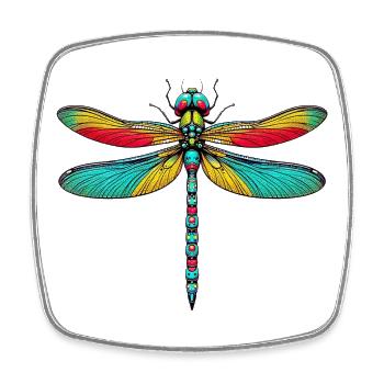 Dragonfly - Square fridge magnet - white - Front