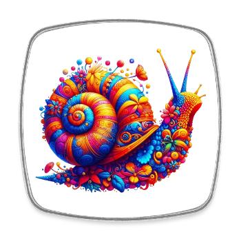 Escargot - Magnet carré - blanc - Devant