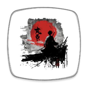 Katana Schwertkämpfer im Manga Style - Viereckiger Kühlschrankmagnet - Weiß - Vorne