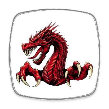 Mystery Legendär Roter Feuerdrache Mythisch 3D Episch - Viereckiger Kühlschrankmagnet - Weiß - Vorne