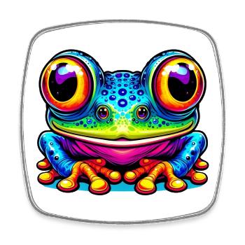 Frosch - Viereckiger Kühlschrankmagnet - Weiß - Vorne