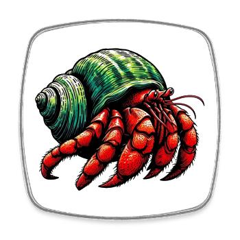 Hermit crab - Square fridge magnet - white - Front