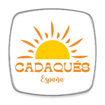 CADAQUÉS España Sun Design - Square fridge magnet - white - Front