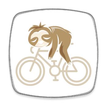 Fahrrad Faultier Rennrad Gravel Comic Cartoon Logo - Viereckiger Kühlschrankmagnet - Weiß - Vorne
