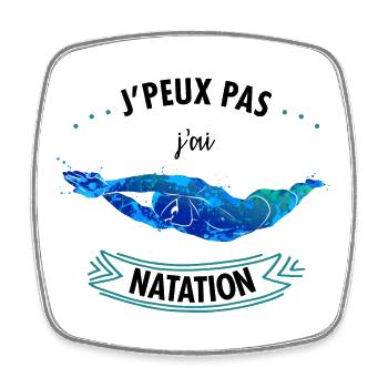 J'peux pas j'ai natation - Magnet carré - blanc - Devant
