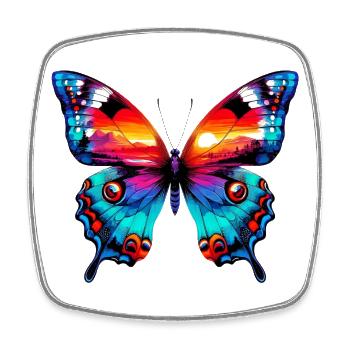 Schmetterling - Viereckiger Kühlschrankmagnet - Weiß - Vorne