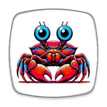 Crabe - Magnet carré - blanc - Devant