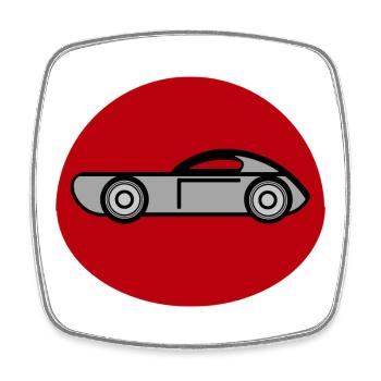 Japan car - Square fridge magnet - white - Front