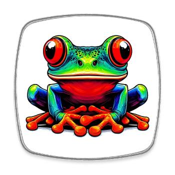 Grenouille - Magnet carré - blanc - Devant