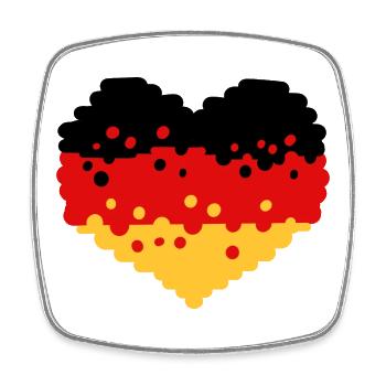 Deutschland Herz Flagge - Viereckiger Kühlschrankmagnet - Weiß - Vorne