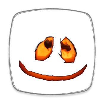 Pumpkin Face Halloween - Square fridge magnet - white - Front