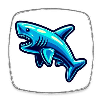 Shark - Square fridge magnet - white - Front