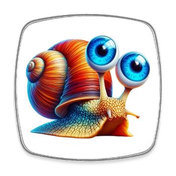 Snail - Square fridge magnet - white - Front