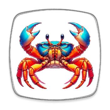 Crabe - Magnet carré - blanc - Devant
