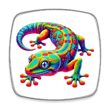 Gecko - Magnet carré - blanc - Devant