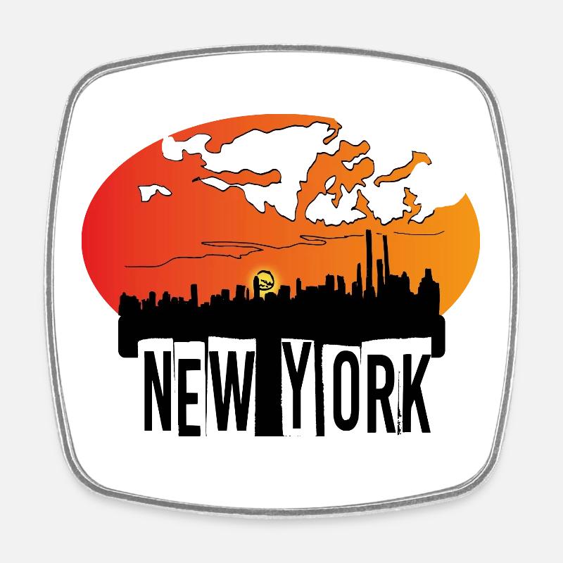 New York Skyline - Square fridge magnet - white