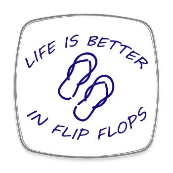 LIFE IS BETTER IN FLIP FLOPS - Square fridge magnet - white - Front