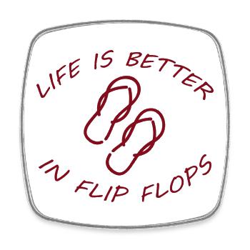 LIFE IS BETTER IN FLIP FLOPS - Square fridge magnet - white - Front