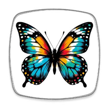 Papillon - Magnet carré - blanc - Devant