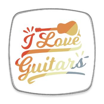 Gitarren Liebe - Viereckiger Kühlschrankmagnet - Weiß - Vorne