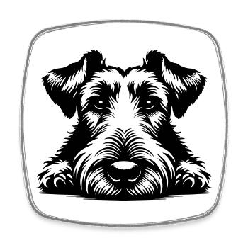 Tête de terrier irlandais avec pattes - Magnet carré - blanc - Devant