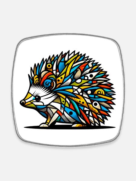 Hedgehog - Square fridge magnet - white
