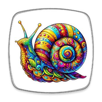 Snail - Square fridge magnet - white - Front