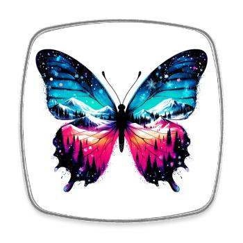 Papillon - Magnet carré - blanc - Devant