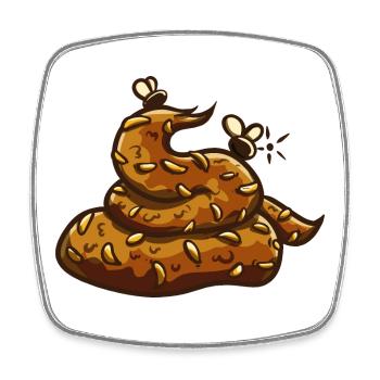 Poop pile Uahaha! - Square fridge magnet - white - Front