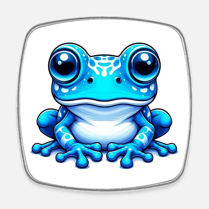 Frosch - Viereckiger Kühlschrankmagnet - Weiß