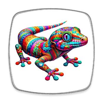 Gecko - Square fridge magnet - white - Front