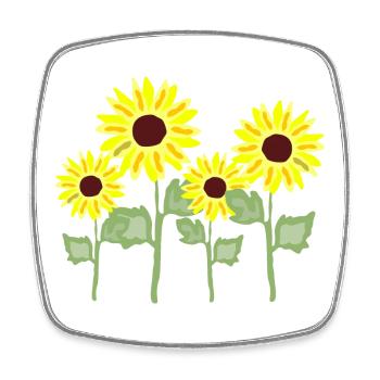 Sonnenblumenstrauß Gelb Kolorit - Viereckiger Kühlschrankmagnet - Weiß - Vorne