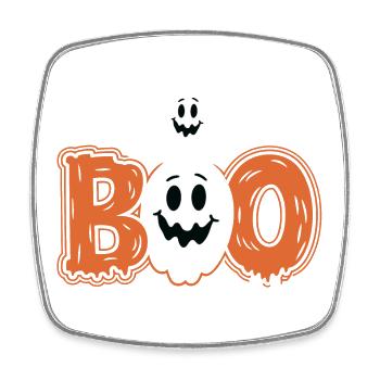 Boo Boo Halloween Geist Design - Viereckiger Kühlschrankmagnet - Weiß - Vorne