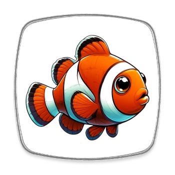 Clownfisch - Viereckiger Kühlschrankmagnet - Weiß - Vorne