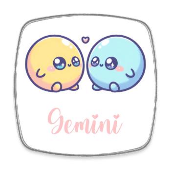 Süße Gemini Sternzeichen Astrologie Geschenk - Viereckiger Kühlschrankmagnet - Weiß - Vorne