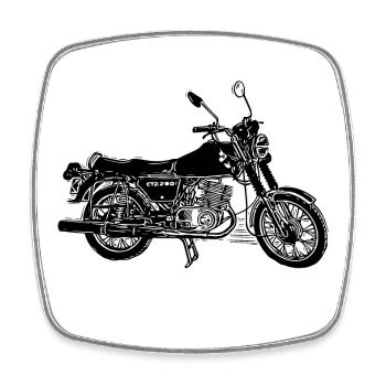 MZ ETZ 250 - Square fridge magnet - white - Front