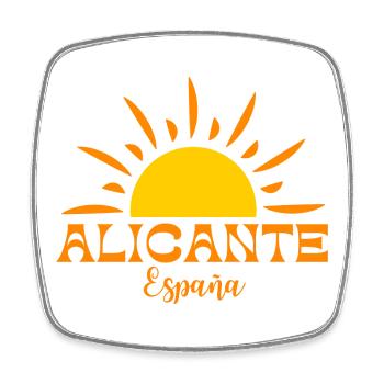 Vibrant Sunburst Alicante Spain Design - Square fridge magnet - white - Front