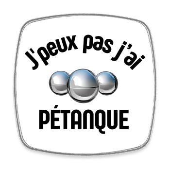 pétanque, fan de pétanque, bouliste - Magnet carré - blanc - Devant