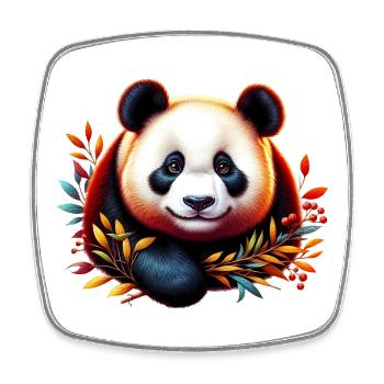 Panda - Viereckiger Kühlschrankmagnet - Weiß - Vorne