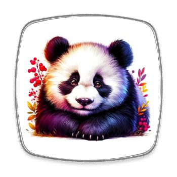 Panda - Square fridge magnet - white - Front