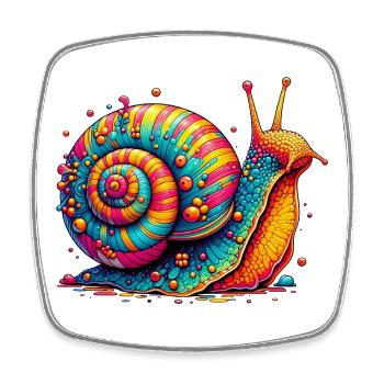 Snail - Square fridge magnet - white - Front