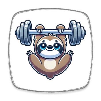 Lazy Dumbbell Pull-Up Workout Funny - Square fridge magnet - white - Front