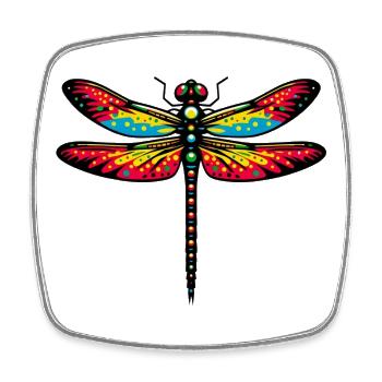 Dragonfly - Square fridge magnet - white - Front