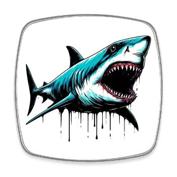 Shark - Square fridge magnet - white - Front