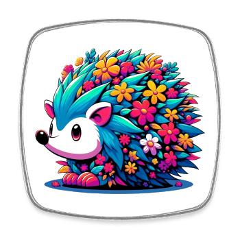 Hedgehog - Square fridge magnet - white - Front
