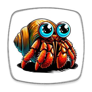 Hermit crab - Square fridge magnet - white - Front