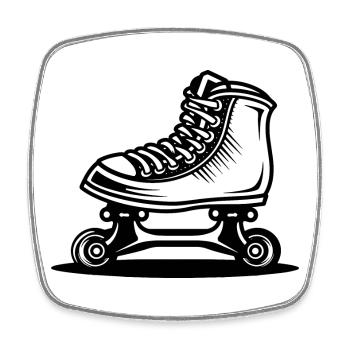 Roller Skates Drawing - Square fridge magnet - white - Front