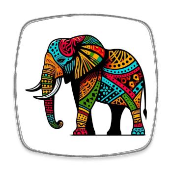 Éléphant - Magnet carré - blanc - Devant