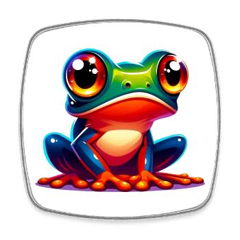 Grenouille - Magnet carré - blanc - Devant