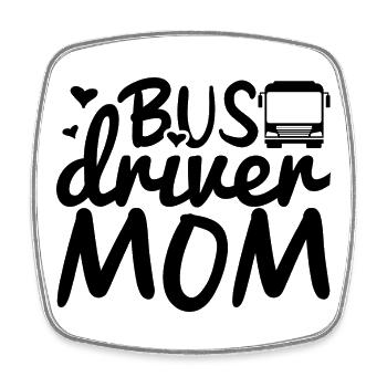 Busfahrer Mutter - Viereckiger Kühlschrankmagnet - Weiß - Vorne